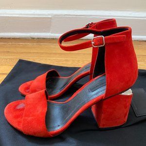 Alexander Wang Abby Tilt-Heel d'Orsay Suede Sandal